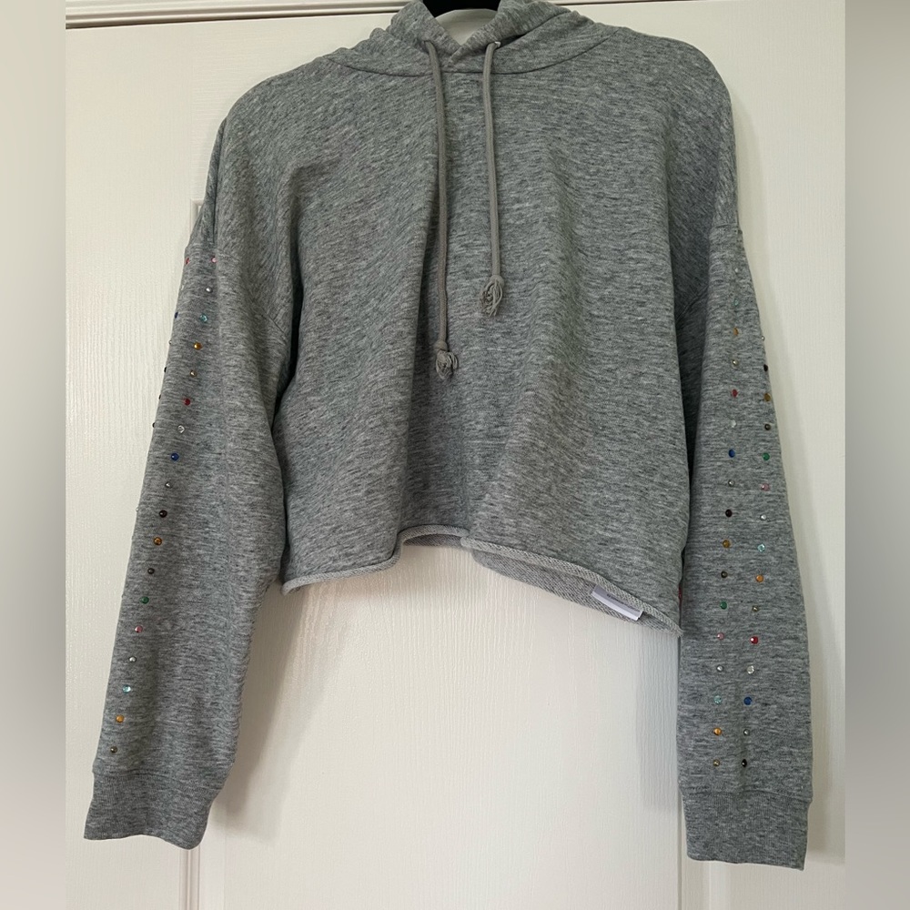 Levi’s Cropped Hoodie with Rhinestone sleeve detail